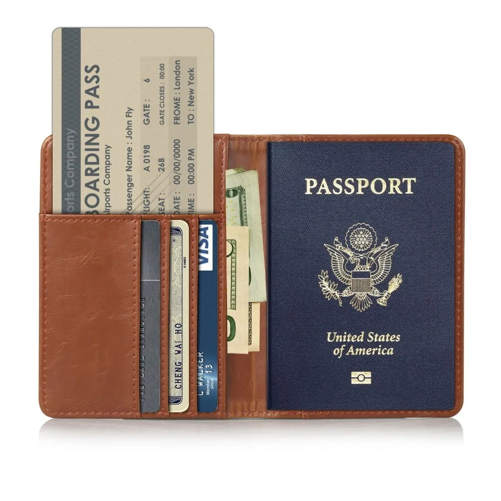RFID Blocco Portafoglio da viaggio Protettore Passaporto Biometrico CARD portadocumenti 