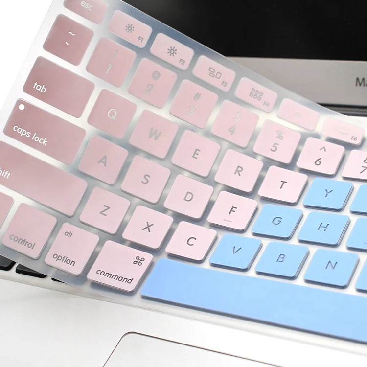 Китайская фабрика изготовленная на заказ светящаяся в темноте накладка клавиатуру подсветка Силиконовая для macbook 13 15 17 чехол