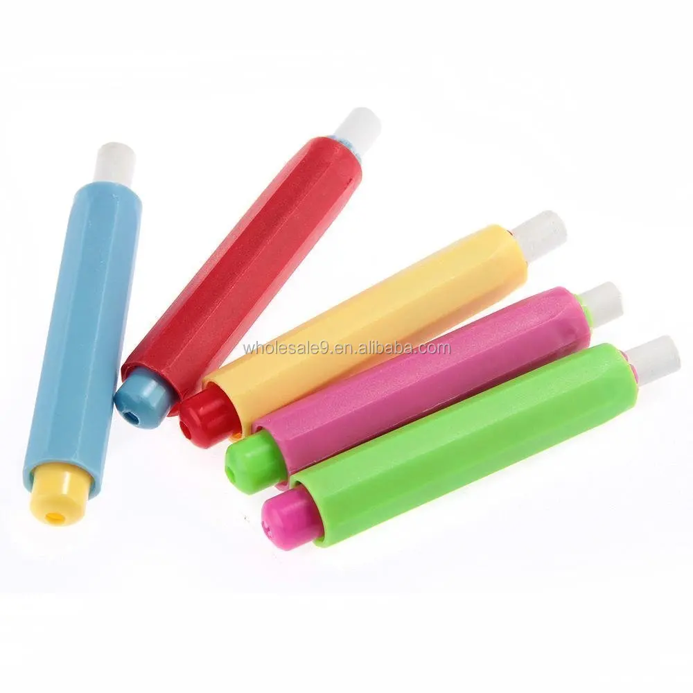 Jchen 10 Pcs Colorful Plastic Chalk Holder, Adjustable Chalk Clip,  Non-dirty Hand Plastic Chalk Cover Chalk Clip Chalk Holder(not include  chalk) (Hot