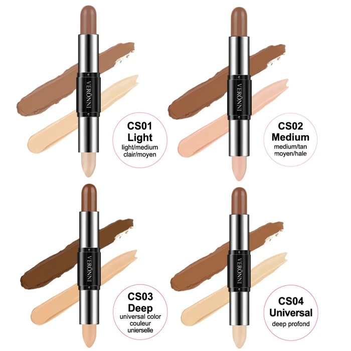 4 Color Face Concealer Pen Cream Concealer Makeup Foundation Highlighter Contour Stick Face Makeup for Foundation