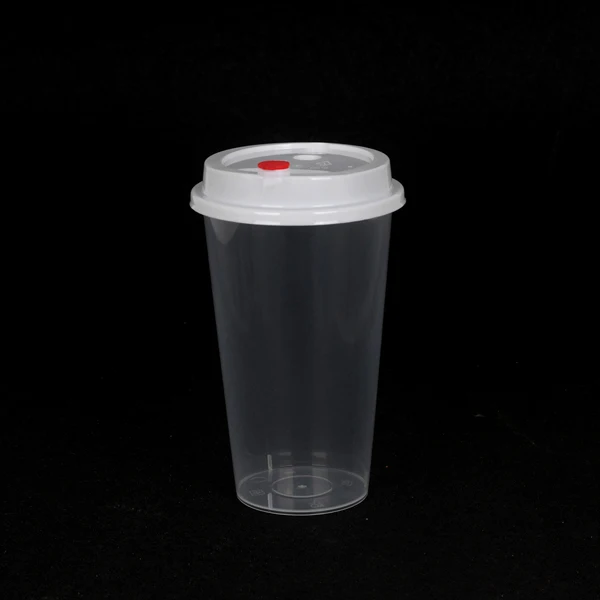 500ml One Time Plastic Juice PP Injection Cup With Lid
