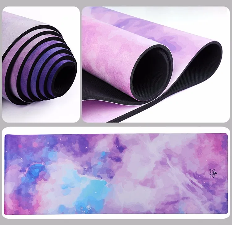 Portable Suede Pilates Exercise  Print Eco Friendly Travel Custom Package Customize 5mm Yoga Mat