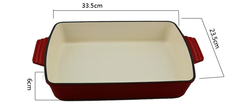 33X23cm Baking Pan Factory Cast Iron Baking Tray Lasagna Pans Regtangular  Preseasoned Roasting Tin Pie Dish - China Cast Iron Roasting Pan and Cast  Iron Baking Pan price