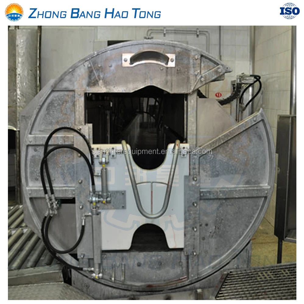 Motorized Rotary Killing Trap for Cattle Ritual Restraint for Slaughterhouse Use