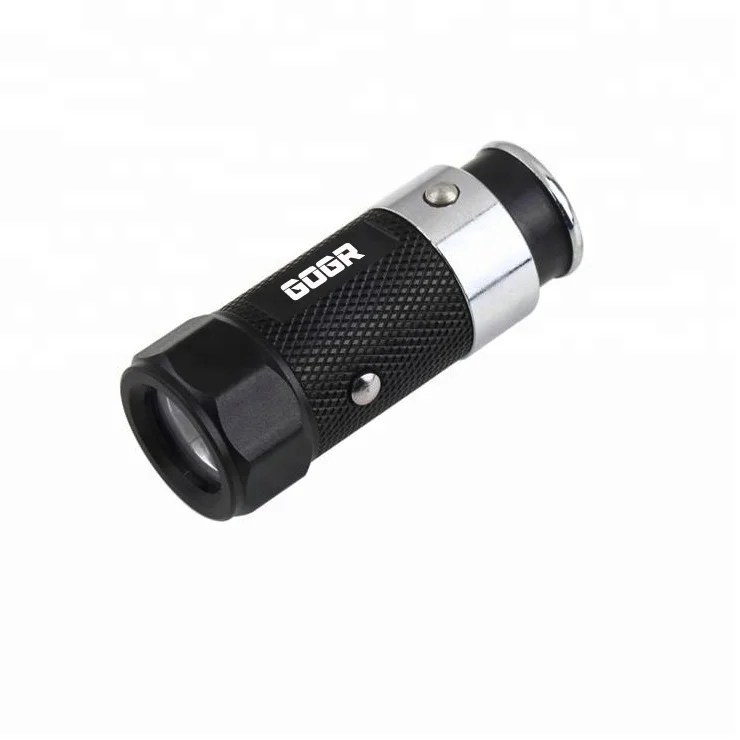 Mini Emergency Car Cigarette Lighter Rechargeable Aluminum Alloy Camping  Flashlight 12V Small LED