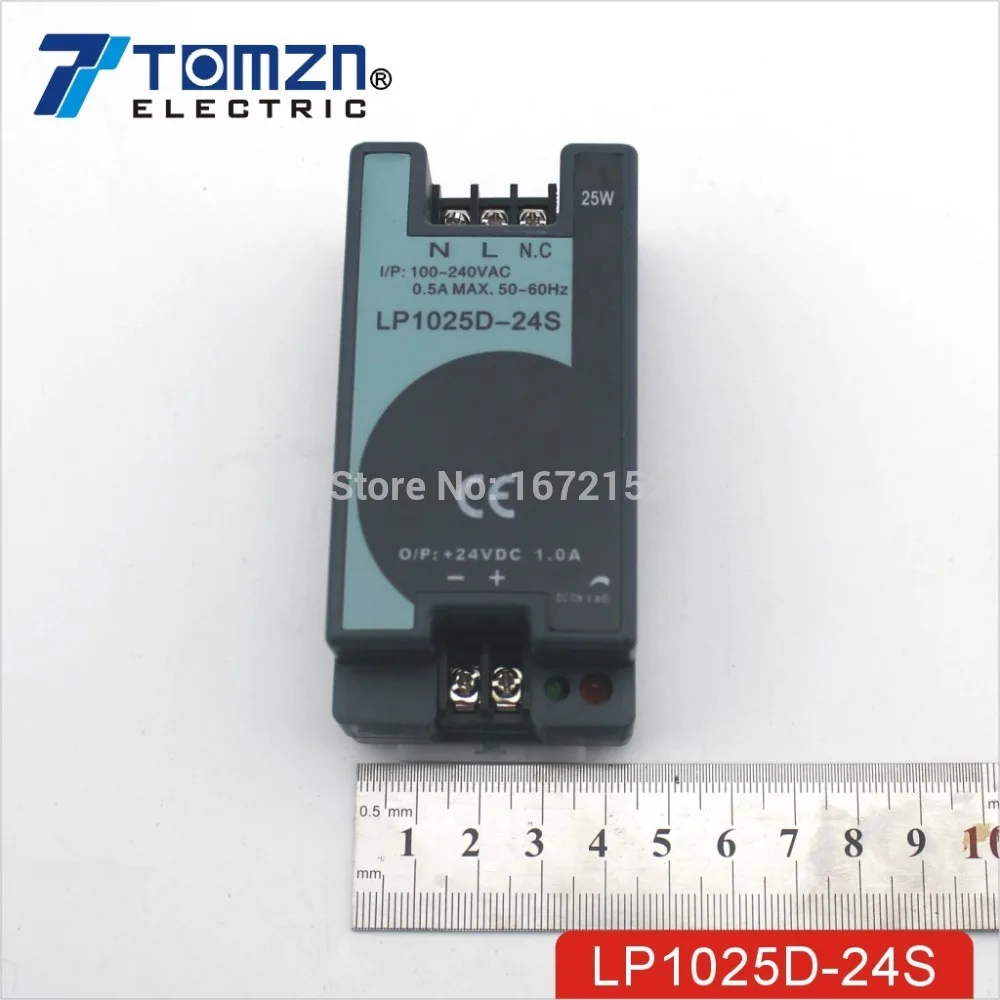 25 Вт, 24 В, 1 А, мини-размер, Din-рейка, одиночный выход, импульсный источник питания, вход 100-240 В