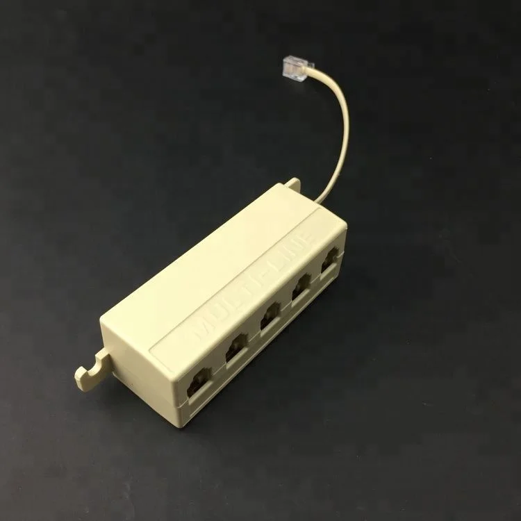 5 Way Outlet 6P4C RJ11 Phone Extension Cable Splitter