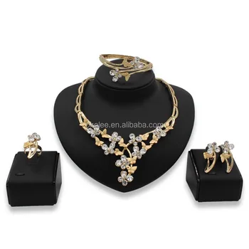 KS101-6 Indian jewelry sets gold and silver alloy jewellery set african necklace set for lady decoration