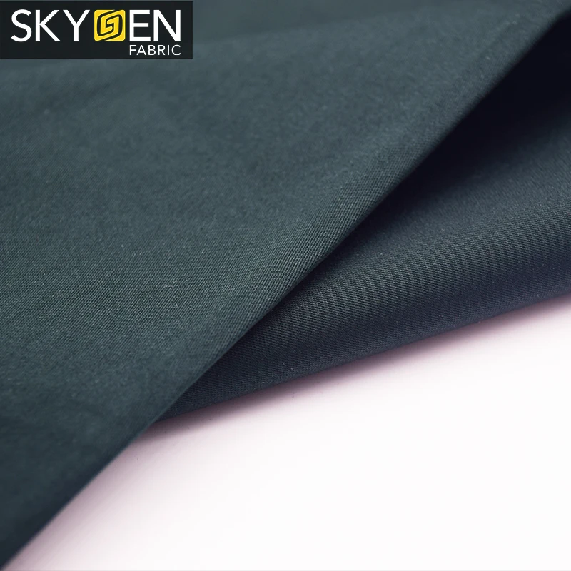 Skygen 4-стороннее стрейчевое однотонное белое черное легкое полотно 65% полиэстер 35% хлопок поплин эластан ткань