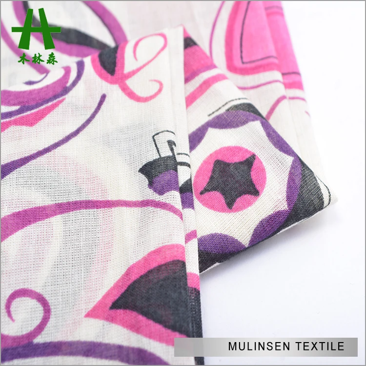 Mulinsen текстиль простой тканый 60S чесаная вуаль печатная ткань 100% хлопок для