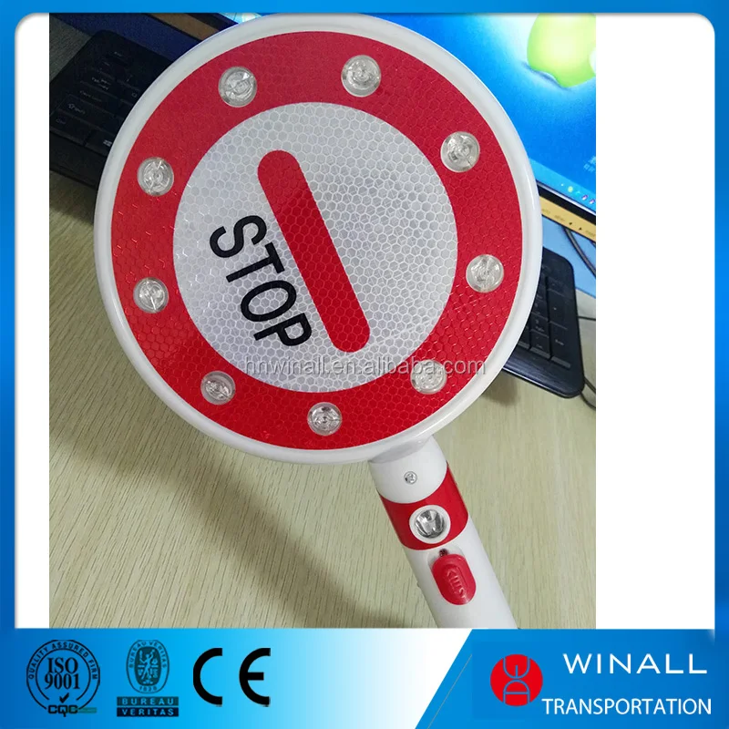 Stop and Go Hand Held Red Led Luminous Traffic Control Traffic Baton Light Stick Red Green Stop Go Flashlight Signage