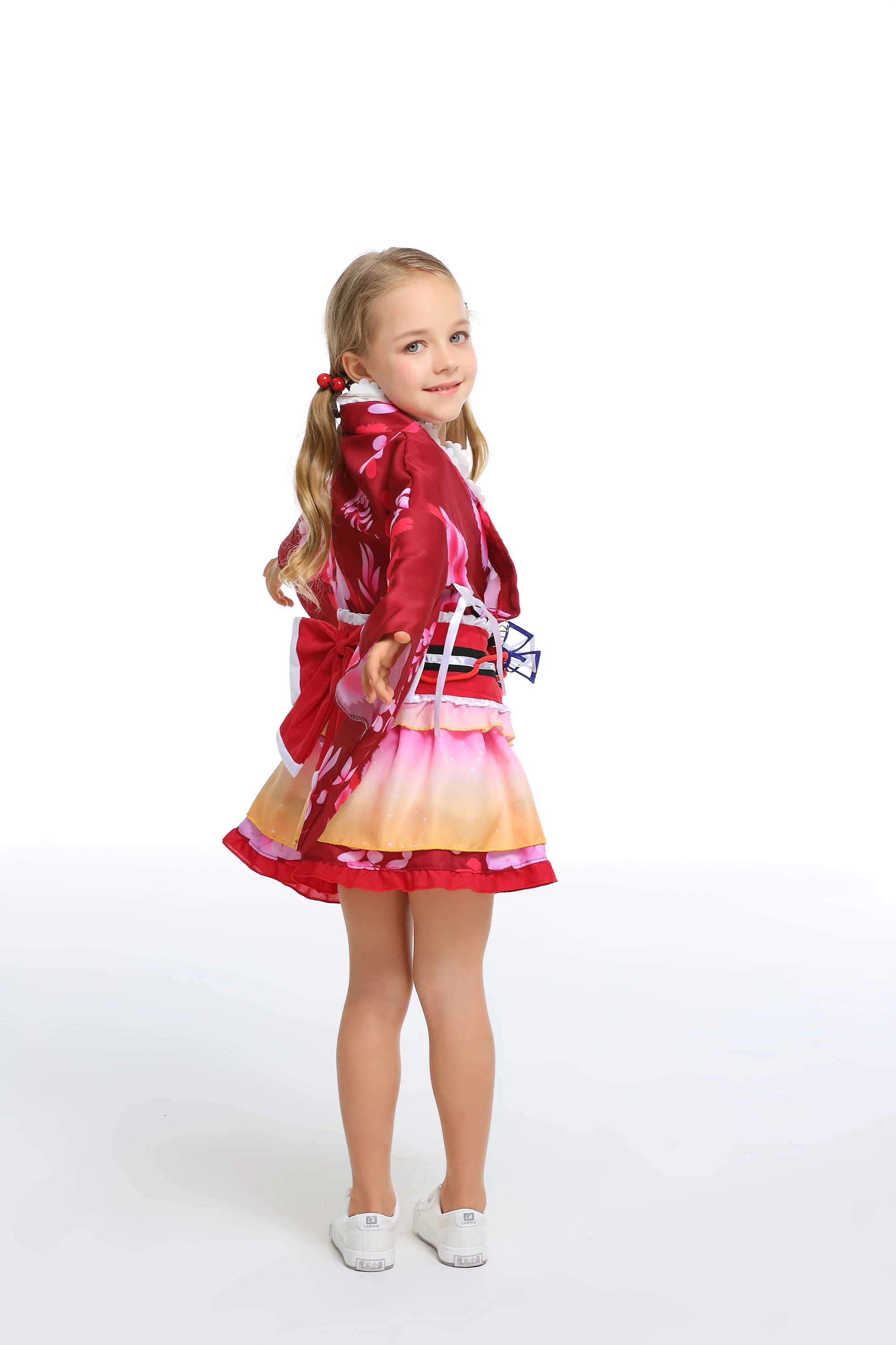 Abito Kimono Giapponese Per Bambina – Cotone, Top A Spallacci E Pantalone, Per Carnevale E Feste