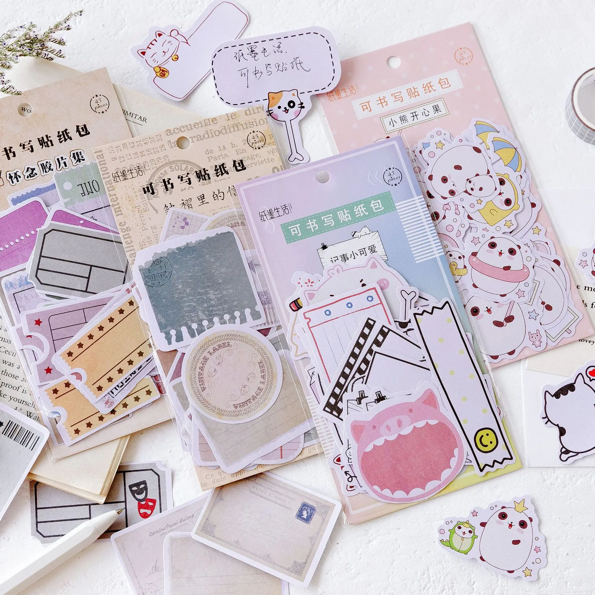 Kawaii Stickers: Molang Bunny Stickers with 45pieces