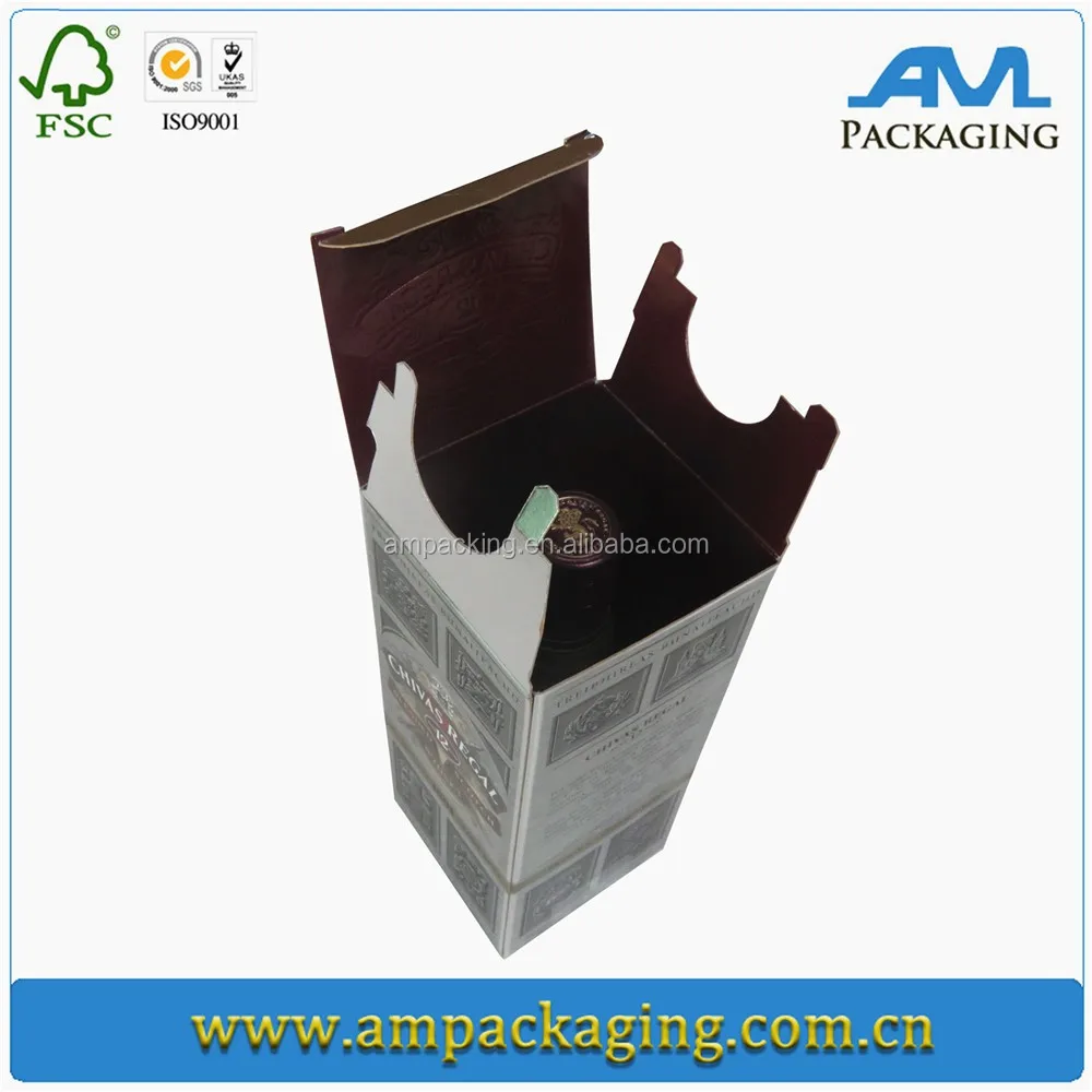 Empty High Quality Custom Printing Wine Packaging Embossed logo Whisky Paper Gift Box