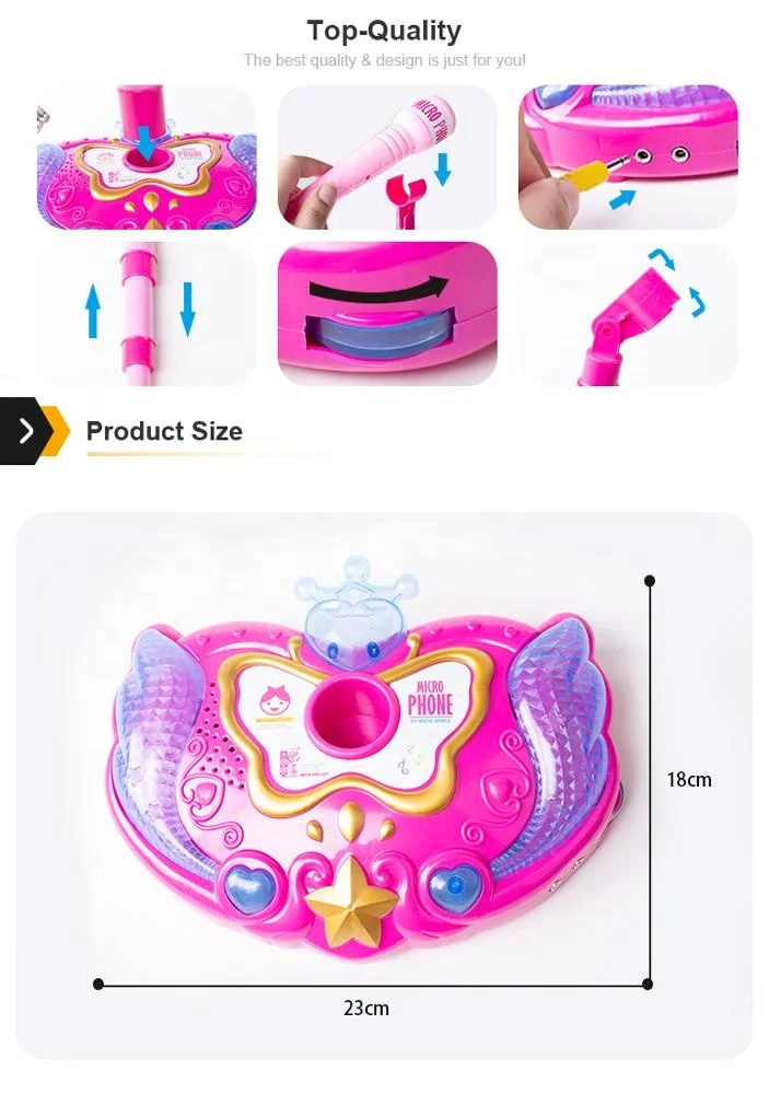 Детский игрушечный музыкальный инструмент с батарейным питанием караоке музыка детская подставка для микрофона