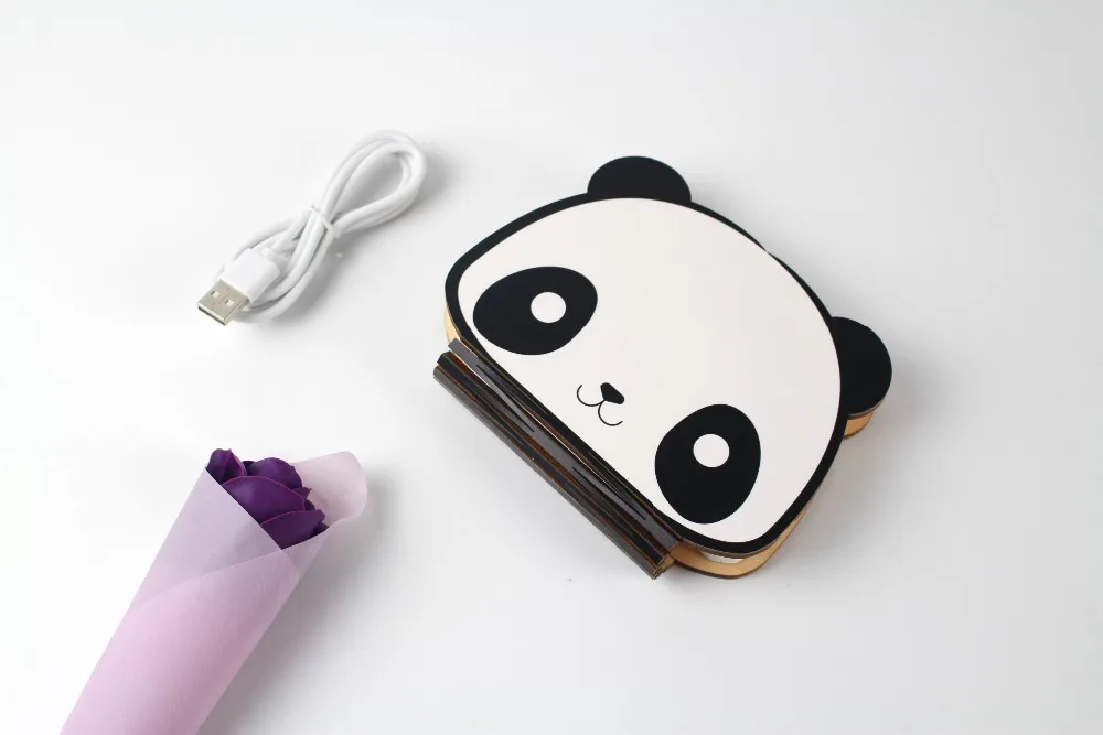 Творческий портативный мультфильм книга лампы деревянный аккумуляторная складной свет книги