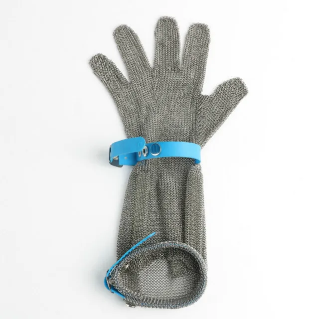 Chainmail Ring Mesh Anti Cutting Resistant Mesh Work Stainless Steel Gloves With 15mm Long Cuff