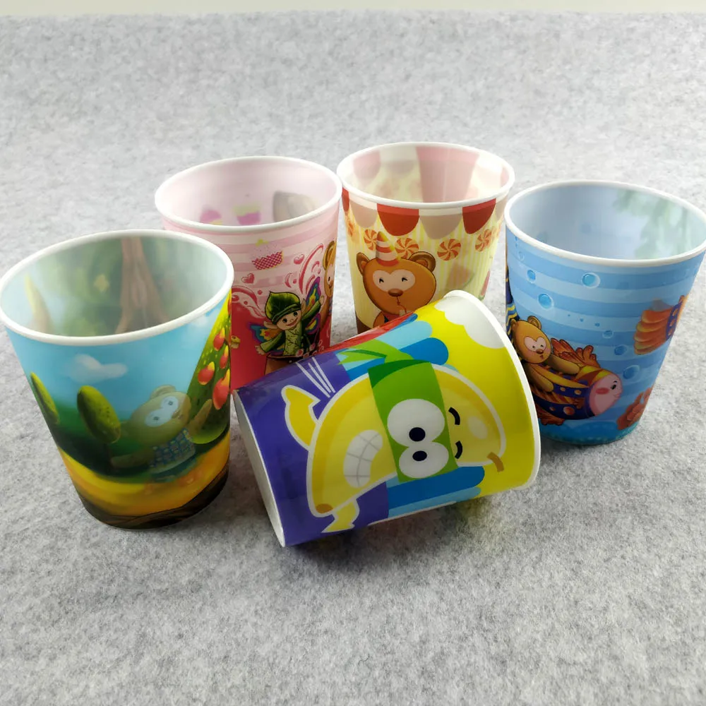 300 мл, 3D печать, линзовидная пластиковая чашка с соломинкой и крышкой для детей