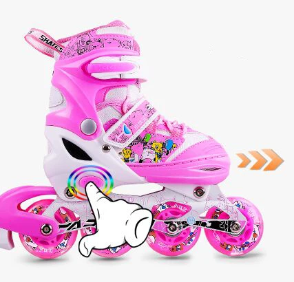 Children 4 Flashing Roller  Inline LED LIGHT  Skates