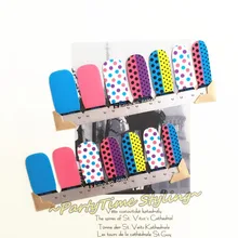 Colorful Dots Lovers Nail Arts Sticker 14 pcs set Waterproof Nail Decals Art Stickers Gel Polish