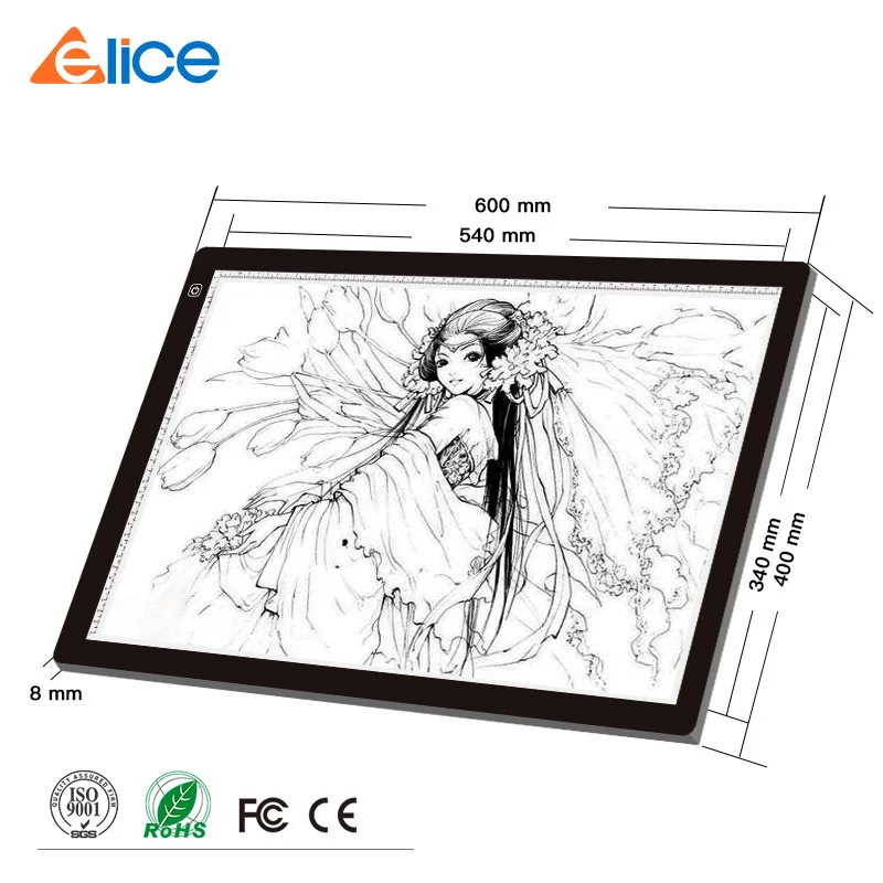 A3 Light Box For Drawing Portable Dimmable Brightness Led Light Pad Tracing  Light Board With Type-C Cable For Artists Drawing , Diamond Painting, Sten