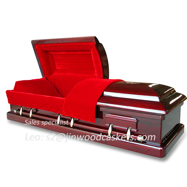 Source red mahogany type of adult coffin casket with coffin pillow on m.alibaba.com