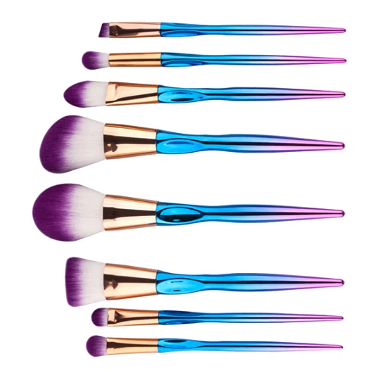 
New Design Rainbow Color Unicorn Shiny Makeup Brushes 