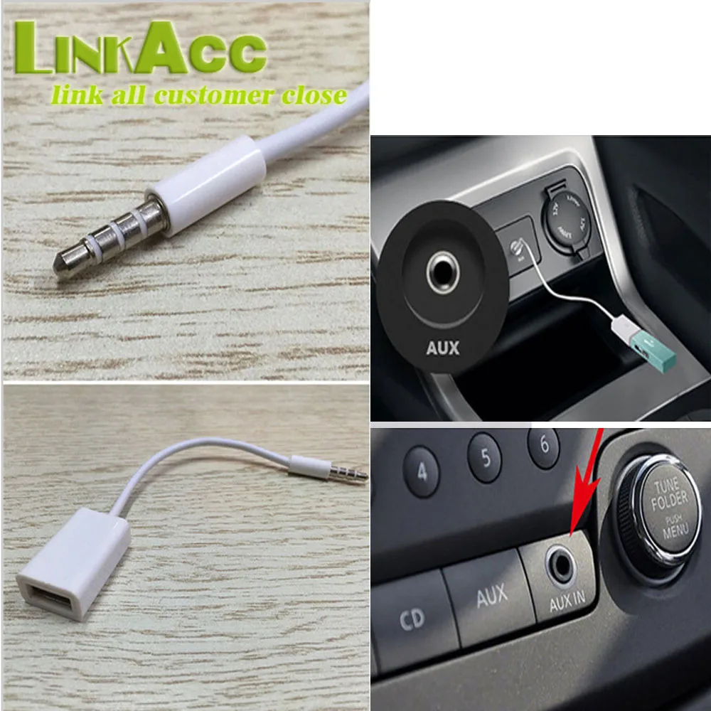 Source LKCL960 White 3.5mm Male AUX Audio Plug Jack To USB 2.0 Type A  Female OTG Cable on m.