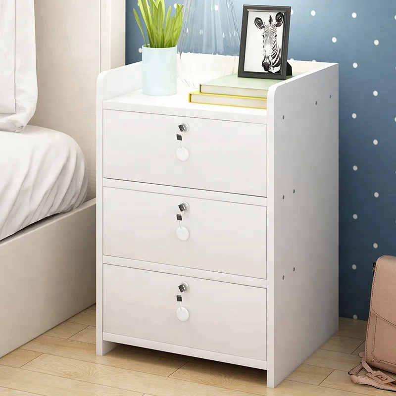 bedside table with locking drawer