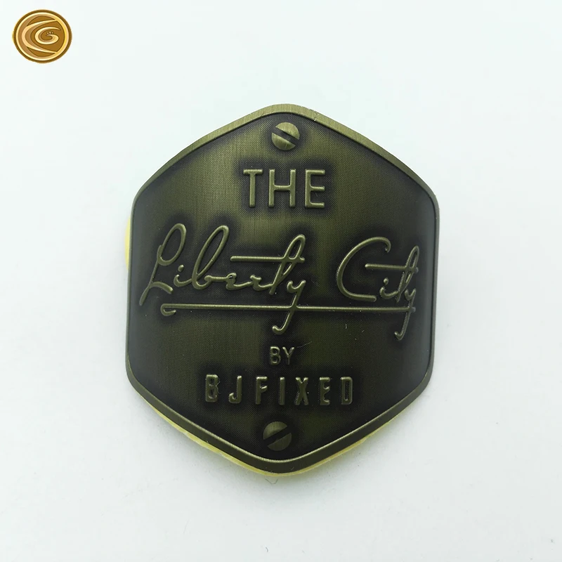 KHE Bikes Bronze Colour Printing Embossed Circle for Bicycle Metal Brand Logo Label