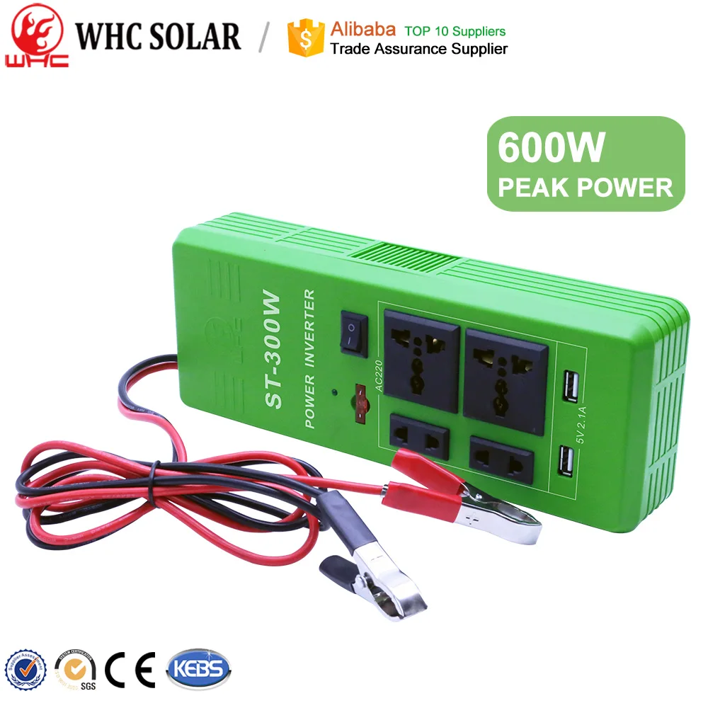 WHC Universal Socket Converter Solar DC to AC 110v 12v 300w Inverter