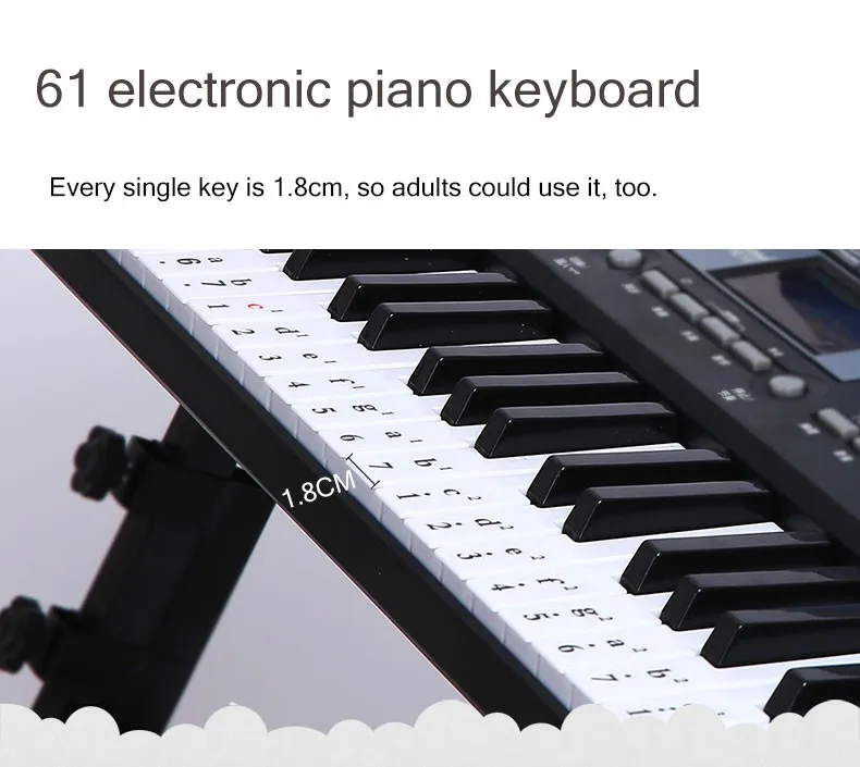 電子ピアノ　ブラック　61鍵盤 BD Music 61鍵電子ピアノ｜教育音楽楽器｜ブラック＆ピンク