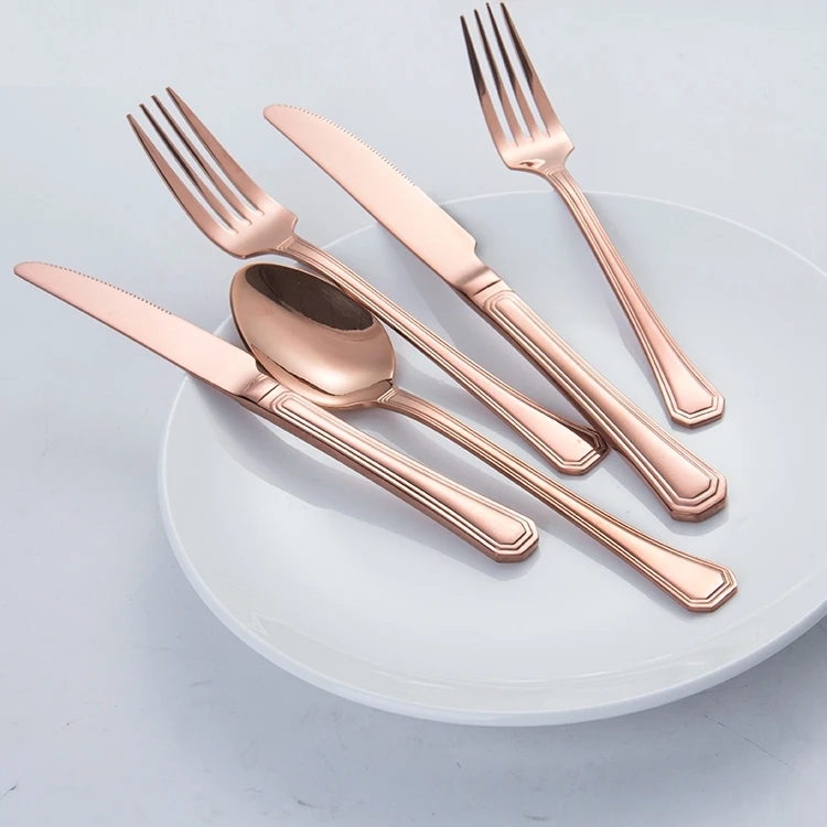 Modern And Various Types Of Spoons Forks Knives Gold Plated Flatware