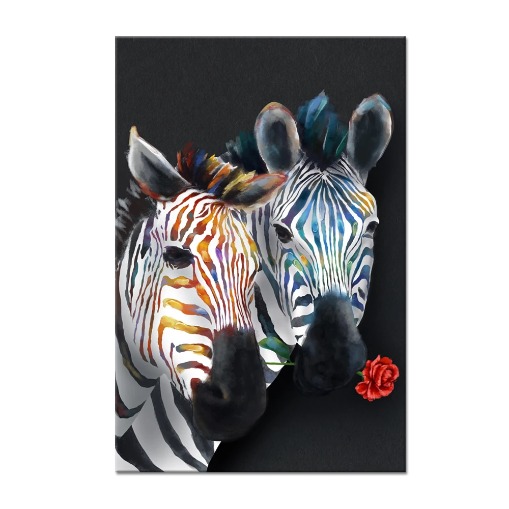 Zebras couple Black and White Original art Watercolor painting Safari animals Couple Africananimals Love Wildlife nursery decor NOT PRINT