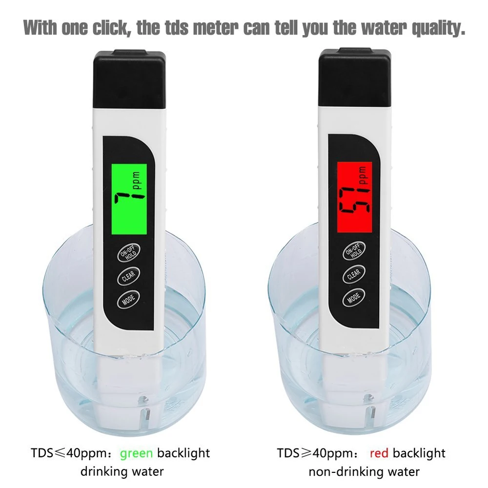 0-9990ppm Accurate and Reliable Temperature Meter 2 in 1 Ideal Water Test Meter for Drinking Water Yellow Aquariums TDS Meter Water Quality Tester
