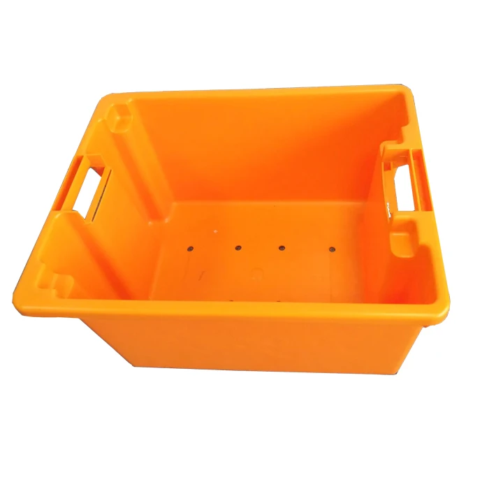 Large Stackable Moving Crates Plastic Tote Box With Lid Attached Lid