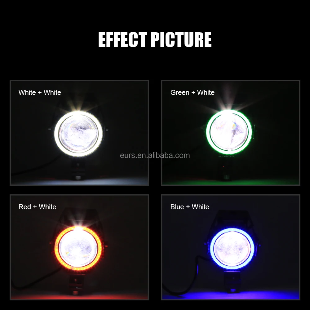 Factory Direct U7 12V 1200LM 8000K 30W LED Projector Light Transformers Laser Angel/Evil Eye Spot Headlamp Motorcycles White