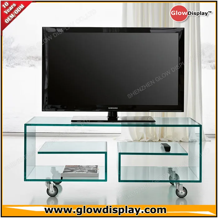 Glowdisplay Plexiglass Tv Unit Stand With Wheels Buy Tv Unit Stand