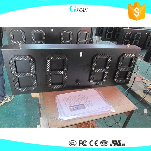Outdoor Waterproof IR Control 7 Segment Iron Cabinet Led Clock Time Date Display Board Led Time and Temperature Sign