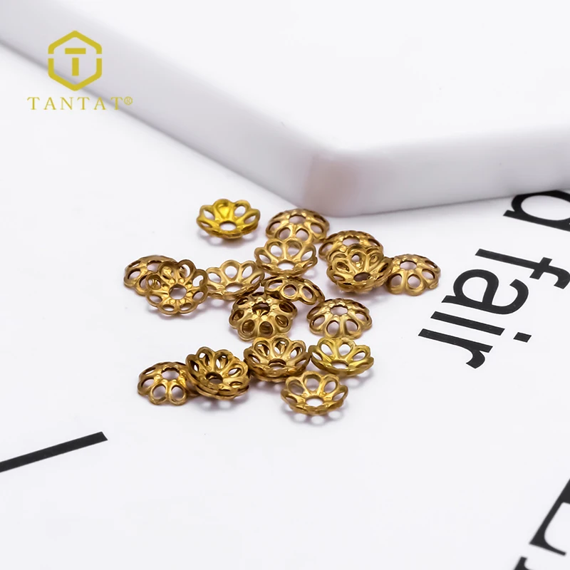 Wholesale Fancy Cone Brass Bead Caps DIY Filigree Bead Caps Flower Findings