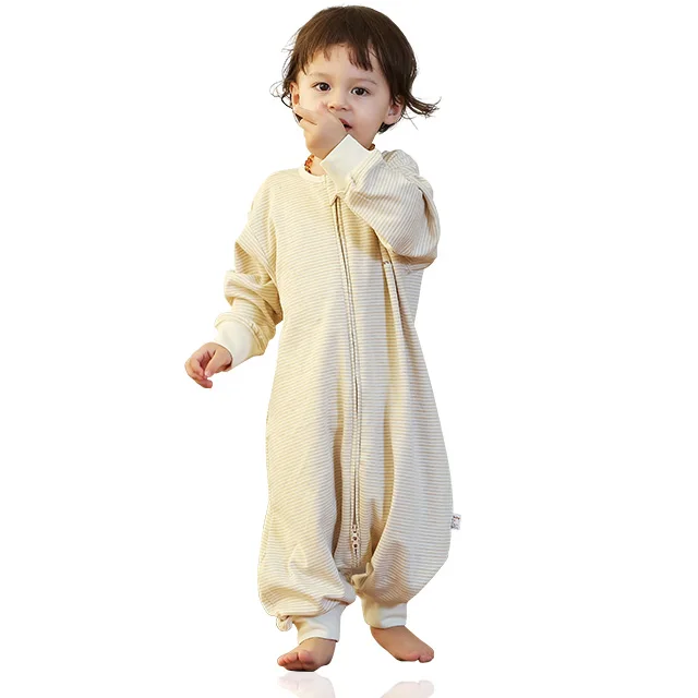Оптовая Продажа Лето 100% органический хлопок детский спальный мешок с длинными рукавами