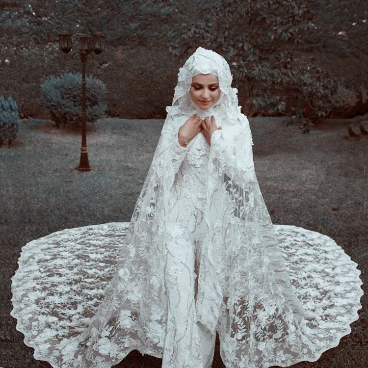 Brand Latest Muslim Lace Wedding Dress Jumpsuit Design Bridal Gown With Bridal Vei Wedding Gown Muslim Bridal Wedding Dress Brand Latest Muslim Lace Wedding Dress Jumpsuit Design Bridal Gown With Bridal Vei Wedding Gown Muslim Bridal Wedding Dress