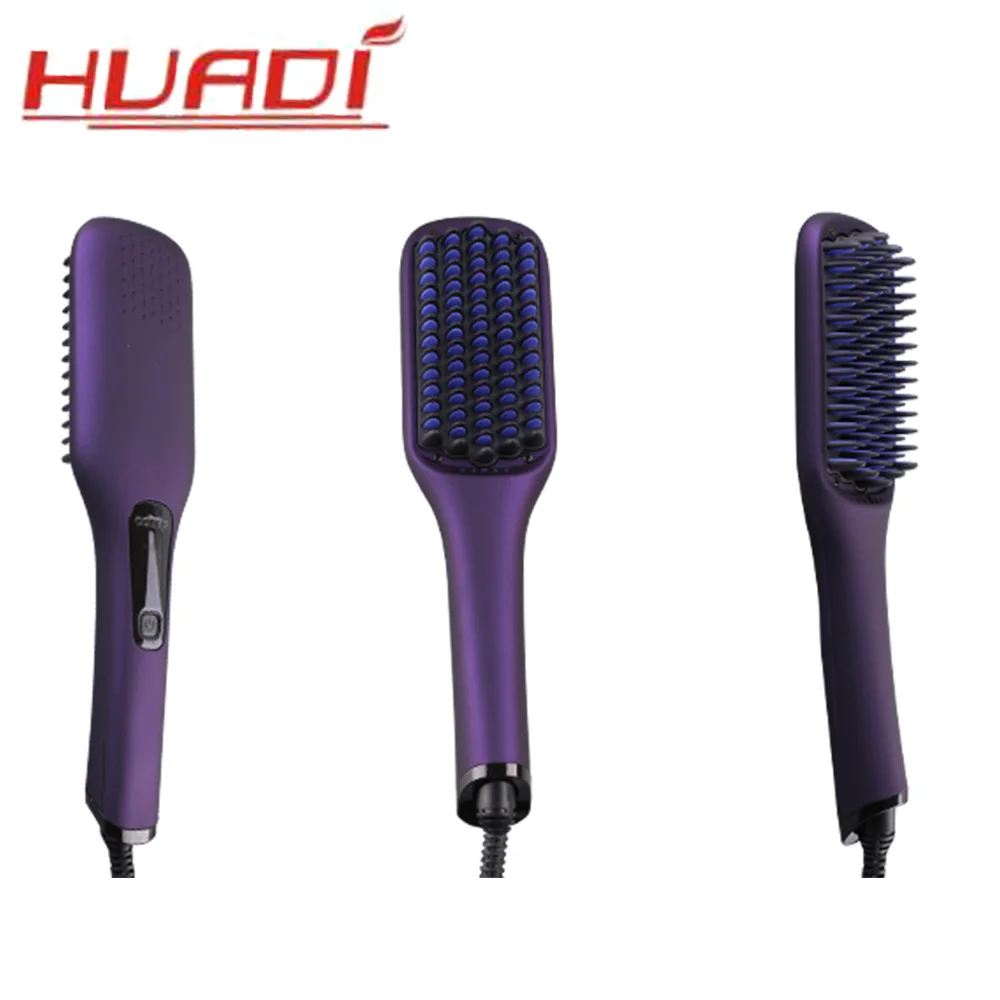 Hair Straightener Brush Lcd Display Top 450F PTC Heating Element Ceramic Coating