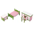 Dollhouse Miniature Furniture Wooden Toy Kids Bedroom Set