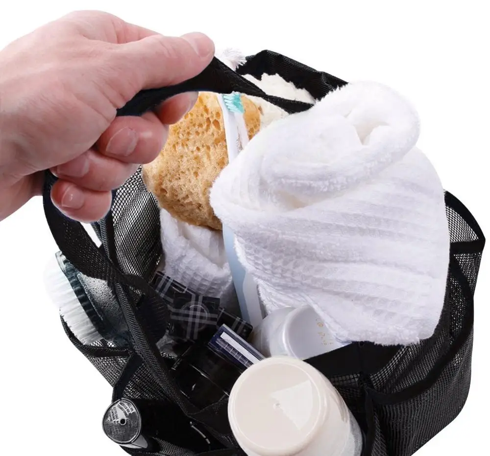 Подвесная Сумка-тоут для туалетных принадлежностей, органайзер для ванной, Сетчатая Сумка для душа с 8 отделениями для хранения