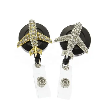 Retractable Airplane Aircraft Badge Reel for Air Hostess Pilot Student Staff ID Name Badge Holder Pull Reel Office Supplier