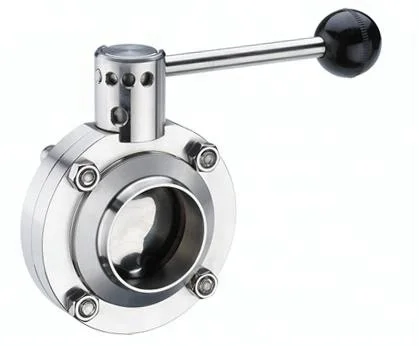 Санитарный клапан-бабочка из нержавеющей стали с наружным зажимом и резьбой