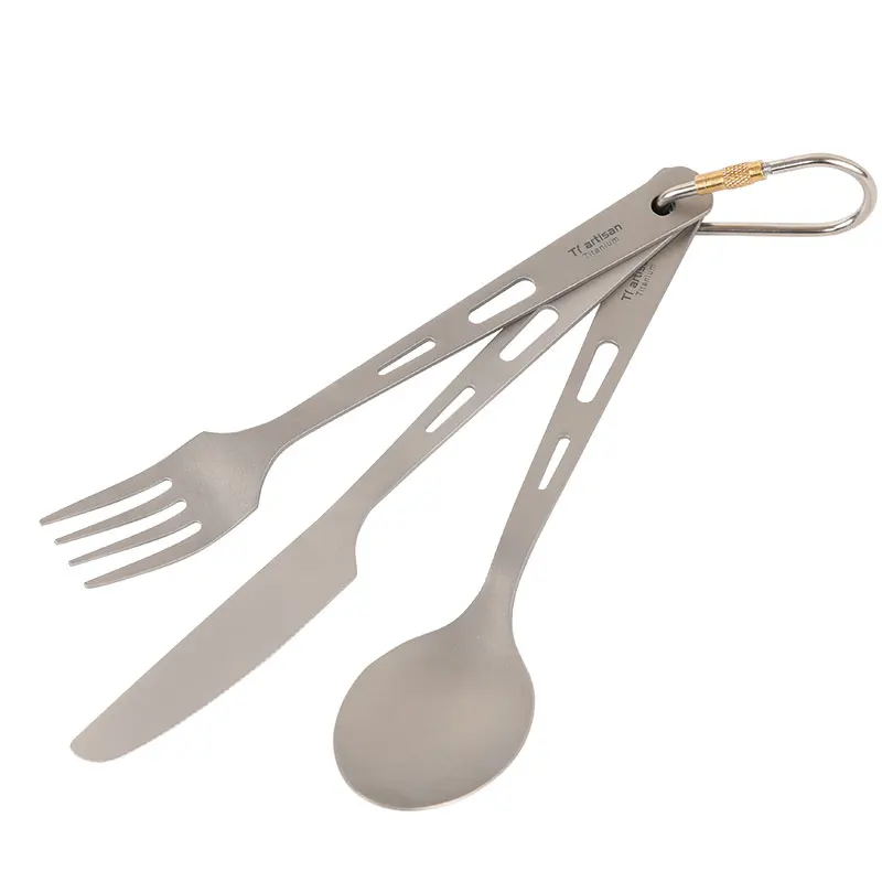 Pure Titanium Fork Spoon Set Portable Cutlery Set Outdoor Cutlery Set