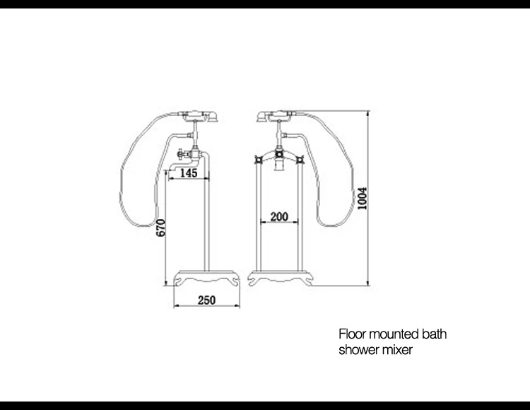 Traditional Floor Mounted Bath Shower Mixer - Chrome  factory