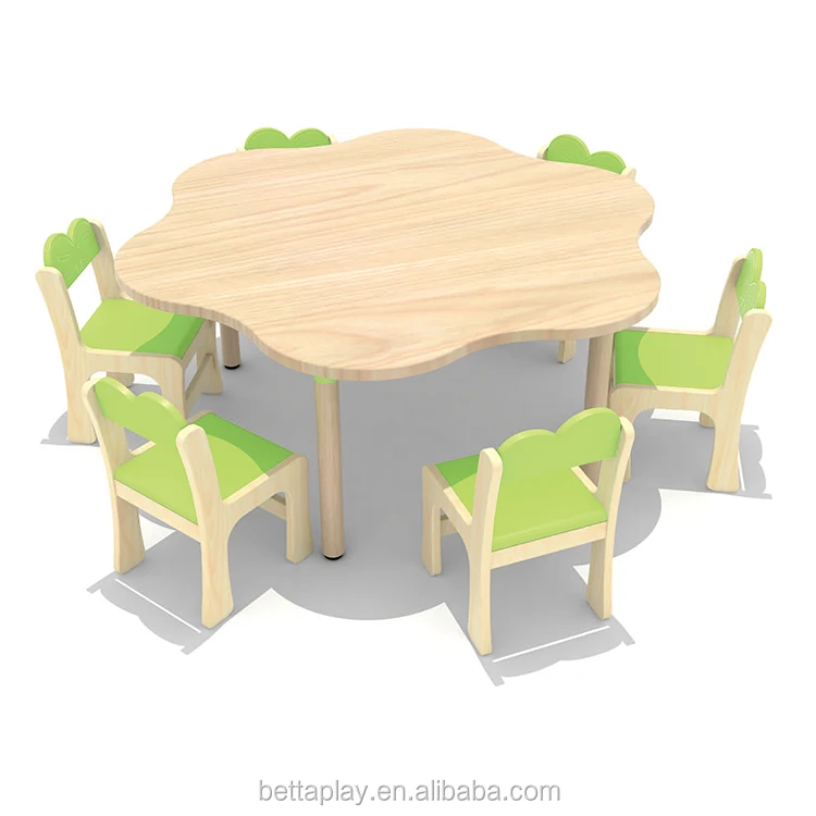 en Bois Ensemble Table et Chaises de Forme de Fleur pour Enfants de l Apprendre la Peinture dans la École à la Maison Jouet Petit Table et Chaise pour Enfant 